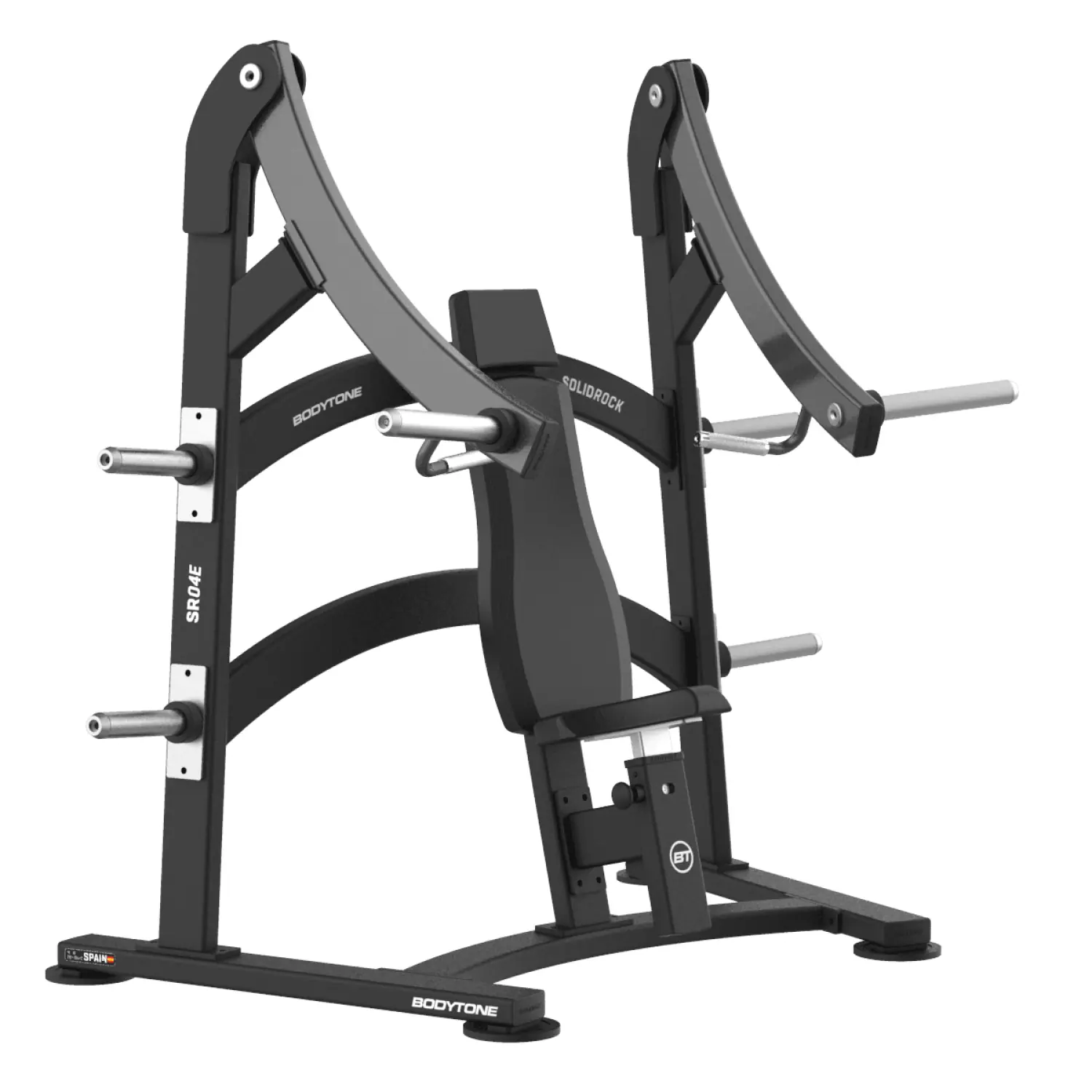 Presse pectoraux inclinée convergente Bodytone SR04E — machine de musculation professionnelle pour poitrine et haut du corps, appareil guidé acier haute résistance, entraînement force et musculation en salle ou club