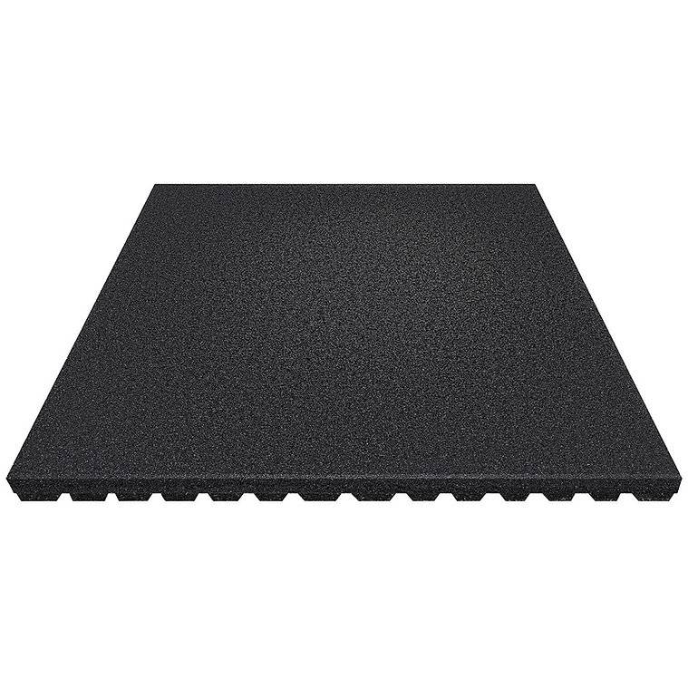 La dalle caoutchouc 25 mm noir 100×100 cm : un sol résistant et