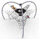 aire de jeux arcs araignées structure en acier, filets de corde, sièges et attractions supplémentaires jeu sécurisé pour enfants