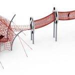 aire de jeux arène de football structure en acier, filet en polyamide, 6 hamacs, hauteur 7m jeu récréatif pour enfants