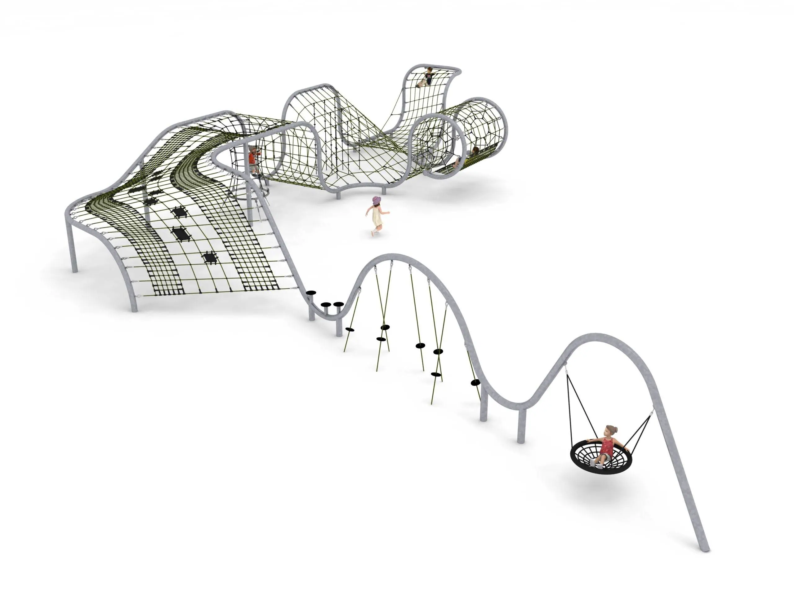 aire de jeux circuit d'araignée en acier galvanisé et cordes en polyamide – vue 2
