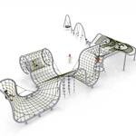 aire de jeux circuit d'araignée en acier galvanisé et cordes en polyamide