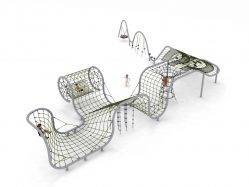 aire de jeux circuit d'araignée en acier galvanisé et cordes en polyamide