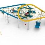 aire de jeux double huit structure en acier, tunnels de corde, sièges, Échelles idéal pour les enfants !