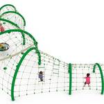 aire de jeux dragon singapour structure acier, câble polyamide renforcé, corde d'équilibrage épaisse