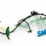 aire de jeux dragon smoke structure en acier galvanisé filets en corde polyamide décorations en panneau hpl