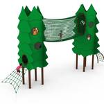 aire de jeux sapins structure acier 6,8m tours hpl décorées