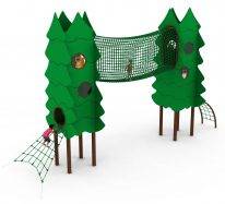 aire de jeux sapins structure acier 6,8m tours hpl décorées