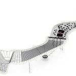 aire de jeux serpent tube acier galvanisé, filets en corde polyamide, sièges nid de cigogne, tapis en caoutchouc, cordes d'escalade.