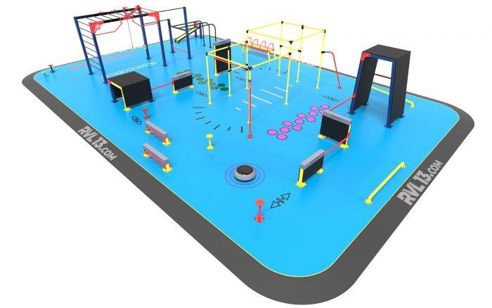 ensemble Équipements parc gym & parkour extérieur | structures & modules de sport