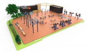 Équipements complets pour parc de street workout, crossfit et musculation combiné 472