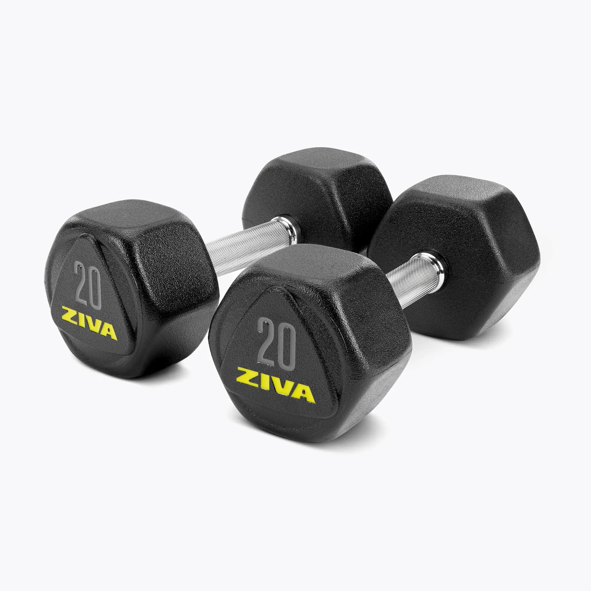 haltères ziva performance hexagon rpu dumbbells entraînement de musculation