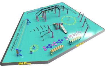 modules et structures pour aire de jeux sportive pour enfants