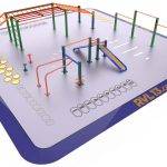 parc sportif enfants 78 avec module dips, barres asymétriques, échelle monkeys, parcours extérieur et bancs à abdominaux