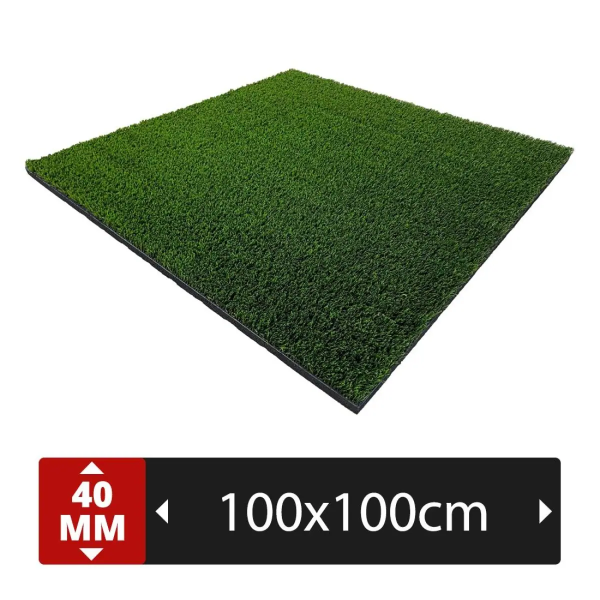 Artificial turf shock absorbing tile 100 x 100 cm, 40 mm