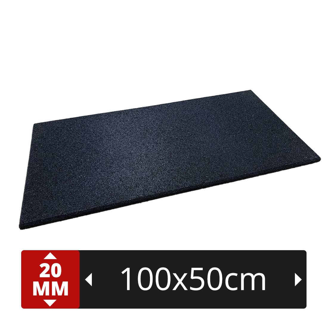 optimisez votre gym avec la demi dalle en caoutchouc grain fin noir – un revêtement de sol sportif de 50 x 100 cm – 20 mm d'Épaisseur