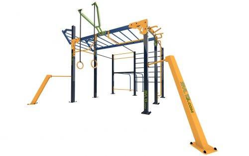 cage street workout nippour s+ parc pour 13 sportifs avec bar freestyle et possibilité d'extension