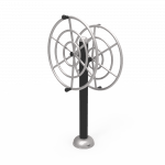 Équipement gouvernail pour parcours de santé en acier galvanisé pour mobilité des bras, installé en extérieur