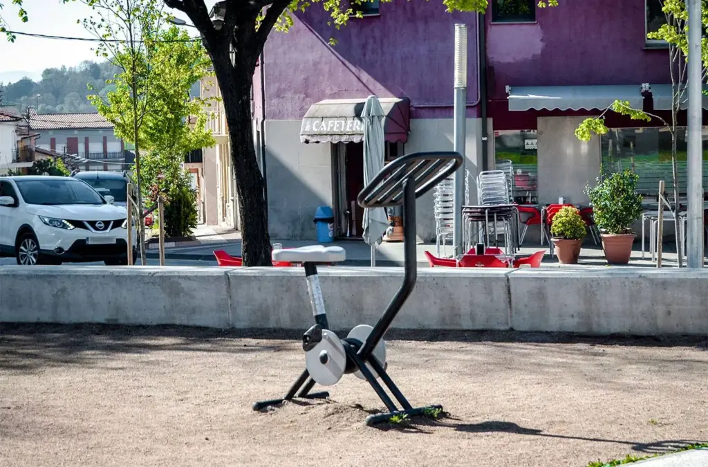 Équipement vélo parcours santé cardio acier galvanisé extérieur