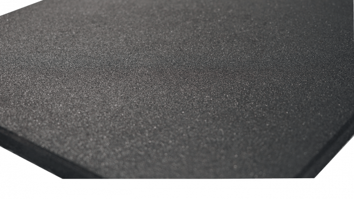 Dalle de sol amortissante caoutchouc SBR 60 mm grain fin, 100x100 cm, certifiée EN 1177 HIC 2 m