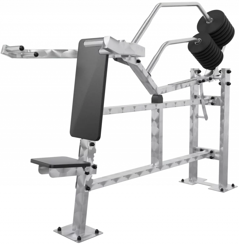 Presse à épaules inox pour un espace de musculation extérieur