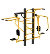 Station Fitness Extérieure Compacte 4-en-1 - Échelle, Barres Parallèles, Presse Assise & Pull Down
