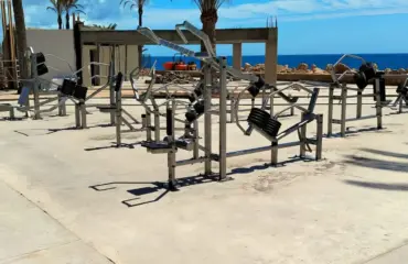 Fitness extérieur – Machine de musculation inox – Poids Disques ajustables – Bord de Mer et Plage - Anticorrosion