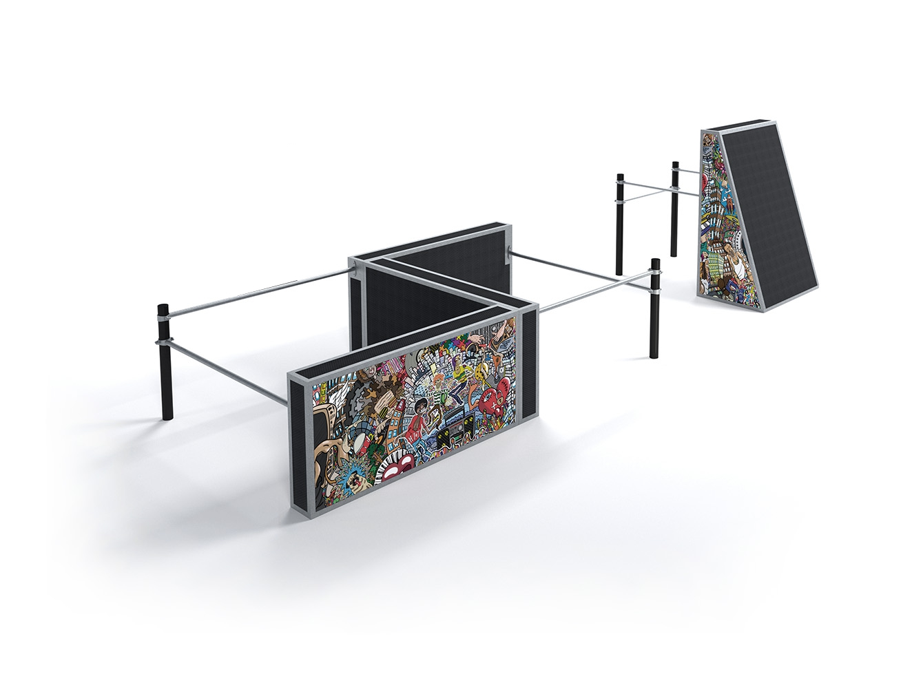 BackParkour Set Mini 1M-P04 – Parcours Parkour Compact et Sécurisé, Conforme EN 16899 & EN 1176