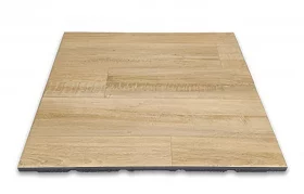 Dalle de sol amortissante 20 mm imitation bois chêne clair 100×100 cm — revêtement caoutchouc haute qualité pour salle de sport, home-gym ou zone fitness, antidérapante, amortissante et durable
