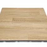 Dalle de sol amortissante 20 mm imitation bois chêne clair 100×100 cm — revêtement caoutchouc haute qualité pour salle de sport, home-gym ou zone fitness, antidérapante, amortissante et durable