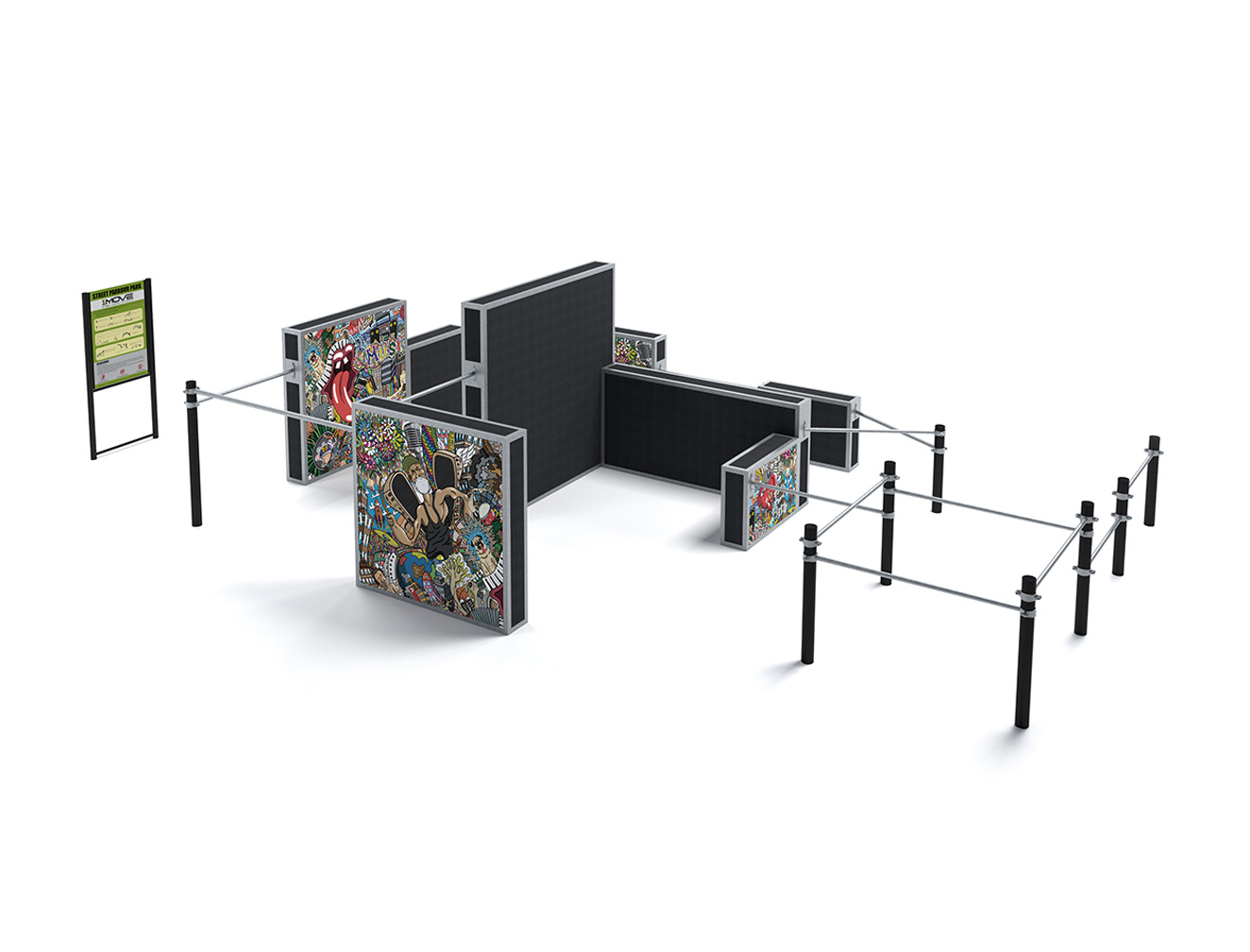 Parkour Parc Set Cadet 1M-P09 – Parcours Sécurisé et Éducatif, Conforme EN 16899 & EN 1176