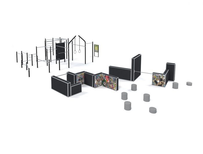 Parkour Set Multi Style 1M-P11 – Parcours XXL et Sécurisé - Équipements, Modules et Structures Certifiés EN 16899 & EN 1176