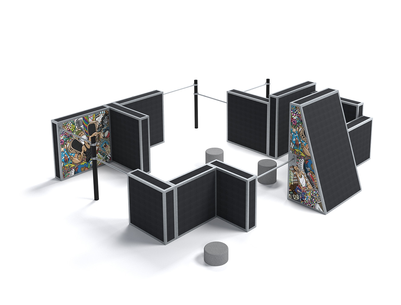Parkour Set Start Plus 1M-P06 – Parcours Parkour Professionnel et Sécurisé, Conforme EN 16899 & EN 1176