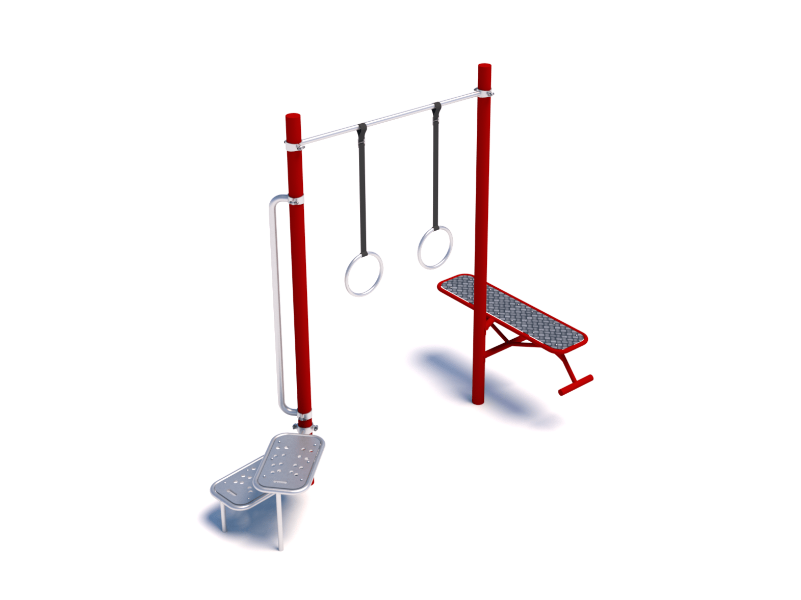 cage street workout mini s 20 barre de tractions, banc à abdominaux, plateforme pliométrie