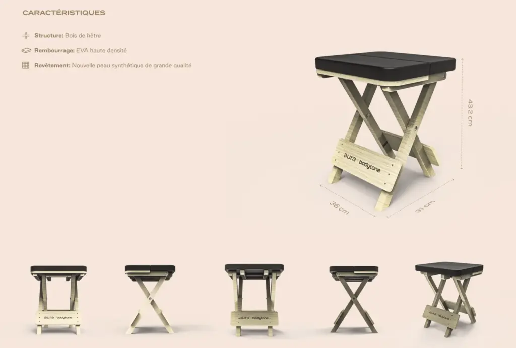 beech yoga chair – low foot : simplicité, force et stabilité dans votre pratique bodytone