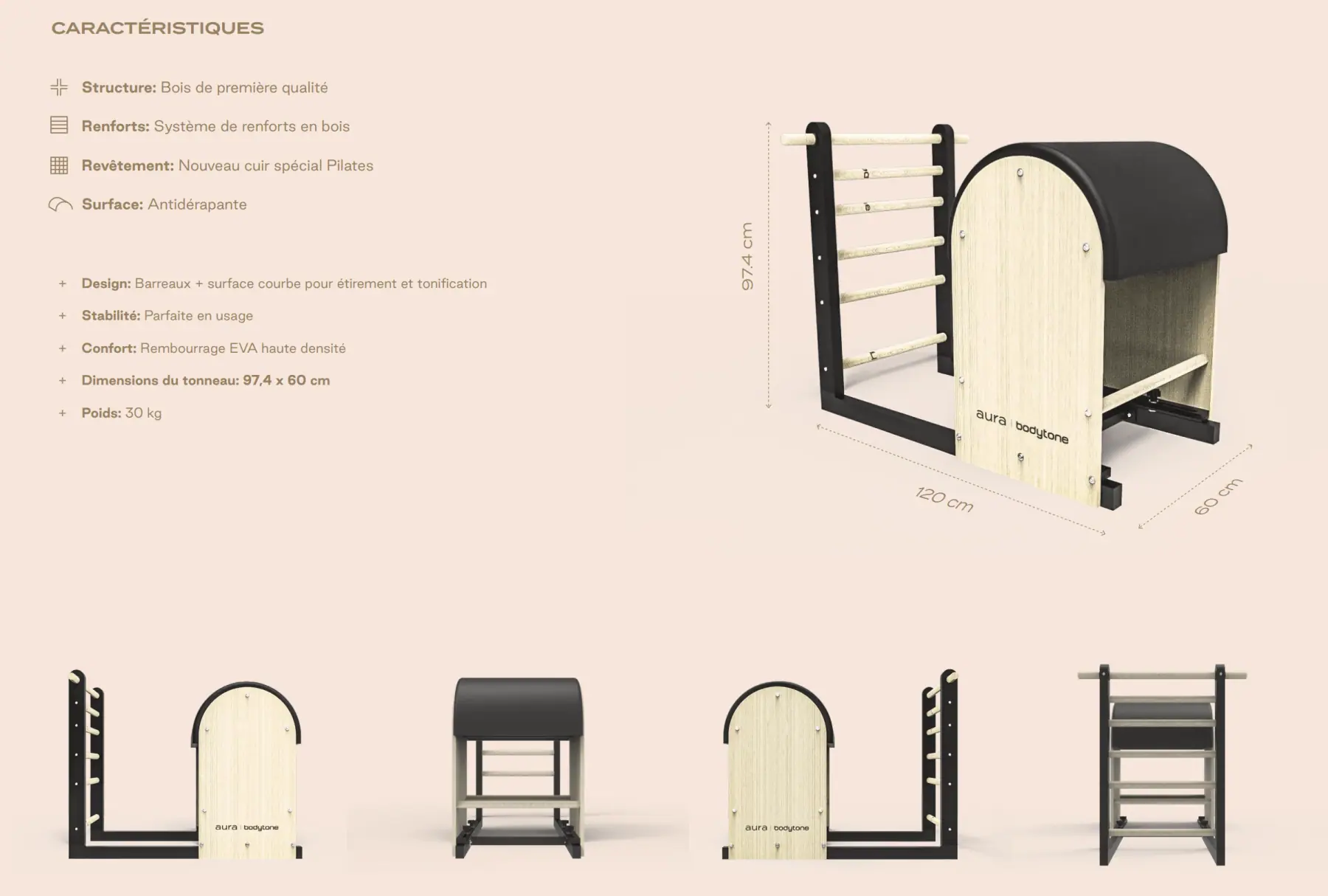 Ladder Barrel Pilates – Gravissez force et souplesse avec élégance - Bodytone – vue 2