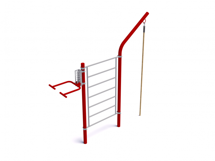 Mini Cage Street Workout S-22 - Module Espalier avec Poste Grimpé de Corde et Dips Réglable