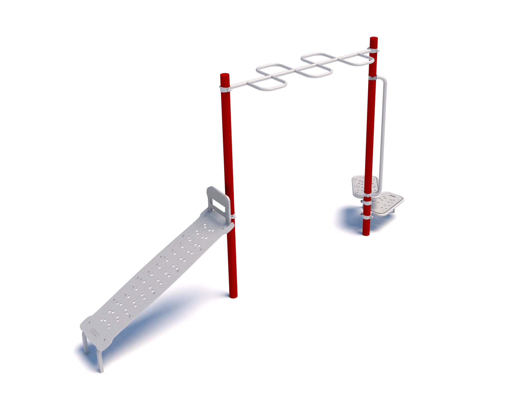 Mini Cage Street Workout S-23 - Barre de traction, banc abdos et stepper en acier inoxydable