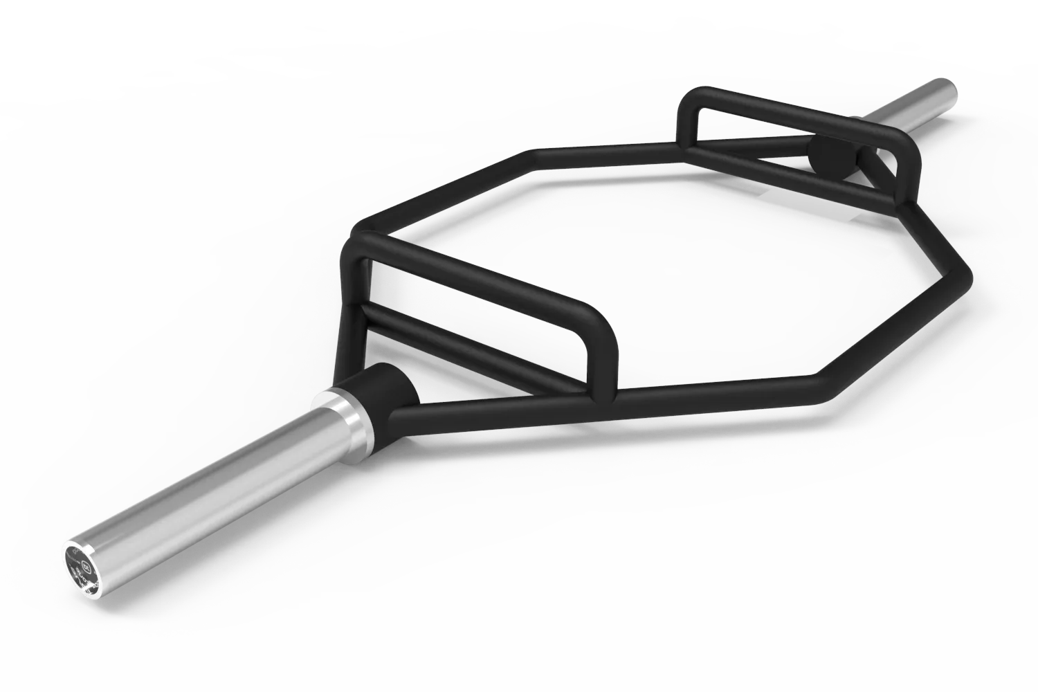 Barre olympique noire hexagonale (Black Hex Bar 1500 mm / 25 kg) en acier renforcé — trap bar polyvalente pour soulevés de terre, shrugs, farmer’s walks, squats et exercices force, idéale pour salle de musculation ou home-gym professionnelle Bodytone