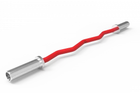 Barre olympique rouge Red Pow-Z Bodytone 120 cm 10 kg — barre de musculation professionnelle pour développé, squats, entraînements force, home-gym ou salle de sport