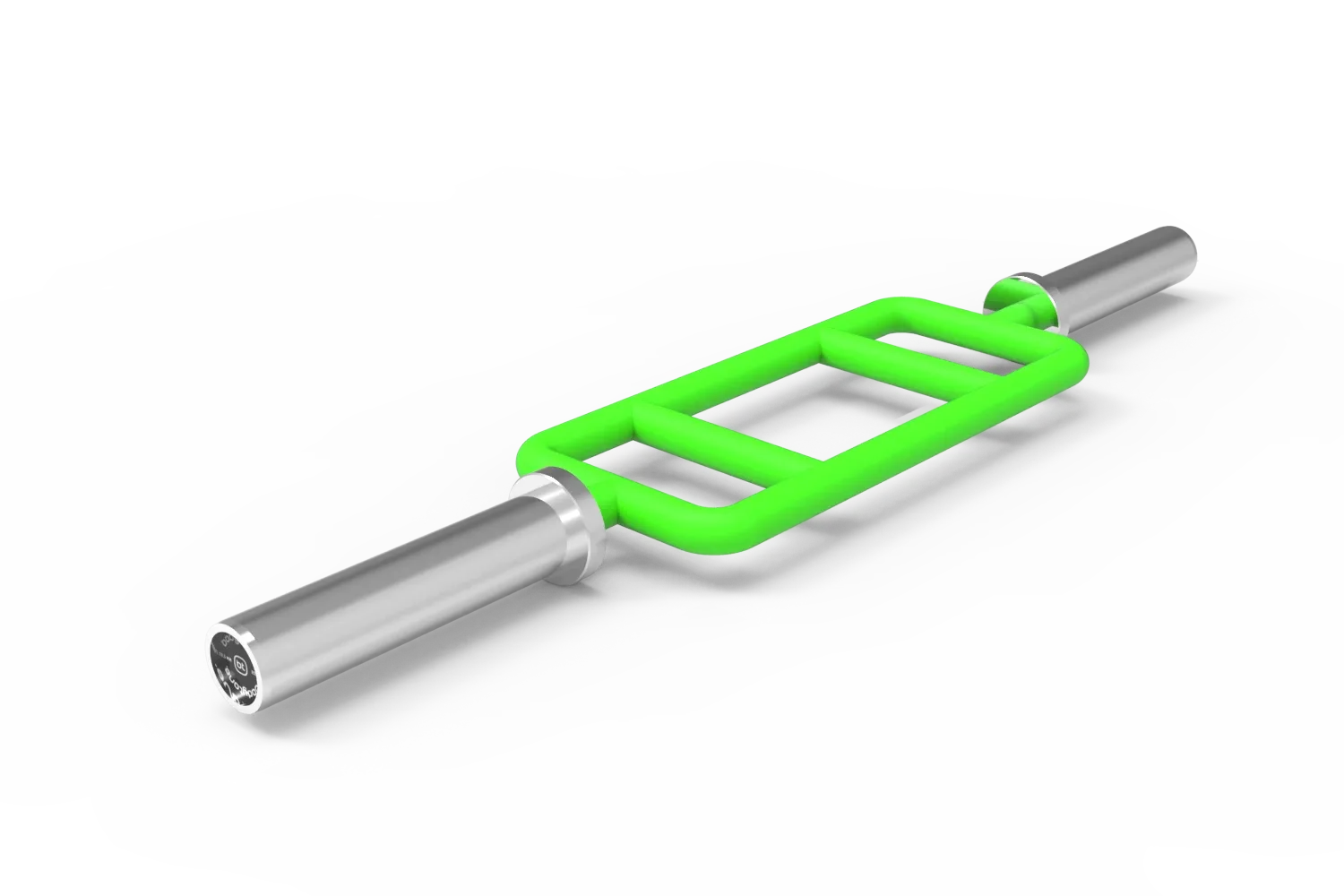 Barre olympique triceps verte Green Lime Bodytone 960 mm – barre professionnelle pour biceps et triceps, haltérophilie et exercices de musculation, pour salle de sport ou home-gym intensif