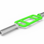 Barre olympique triceps verte Green Lime Bodytone 960 mm – barre professionnelle pour biceps et triceps, haltérophilie et exercices de musculation, pour salle de sport ou home-gym intensif