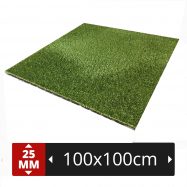 Dalle Caoutchouc avec Gazon Synthétique 100 x 100 x 2,5 cm – Revêtement Indoor/Outdoor