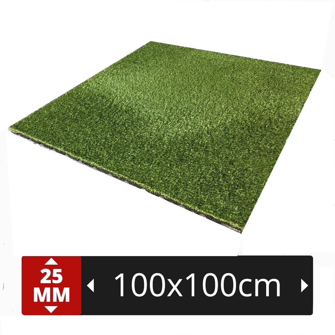 Dalle Caoutchouc avec Gazon Synthétique 100 x 100 x 2,5 cm – Revêtement Indoor/Outdoor