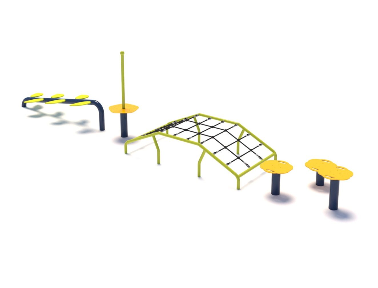 Parcours sportif Ninja pour enfants Active Play Set P5004 — circuit d’obstacles extérieur avec barre de singe, filets, plateformes et plots d’équilibre, aire de jeux sécurité conforme EN 1176, idéal pour agilité, coordination, motricité et fun en plein air