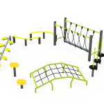 Set parcours sportif Ninja enfant Active Play Set P5036 — structure de jeux extérieure pour enfants, parcours d’agilité avec barre de singe, mur d’escalade et obstacles, aire de jeux ludique et sécurisée pour jardin, parc ou école