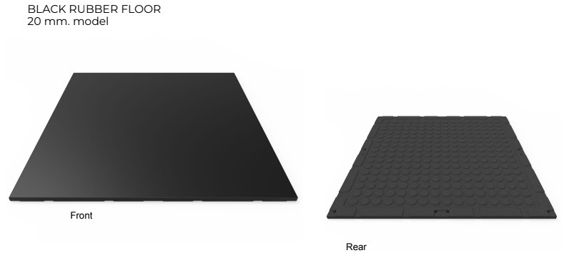 Dalle de Sol Professionnelle 20 mm – Caoutchouc Haute Densité à Finition Lisse Bodytone Pro Flow Mat