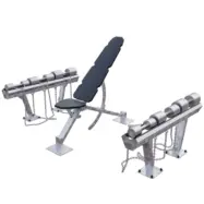 Banc de musculation extérieur réglable premium en acier inoxydable avec ensemble d’haltères, station fitness outdoor professionnelle résistante aux intempéries, conçue pour entraînement de force, musculation intensive et zones fitness collectives en plein air