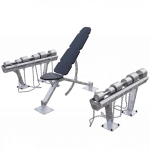 Banc de musculation extérieur réglable premium en acier inoxydable avec ensemble d’haltères, station fitness outdoor professionnelle résistante aux intempéries, conçue pour entraînement de force, musculation intensive et zones fitness collectives en plein air