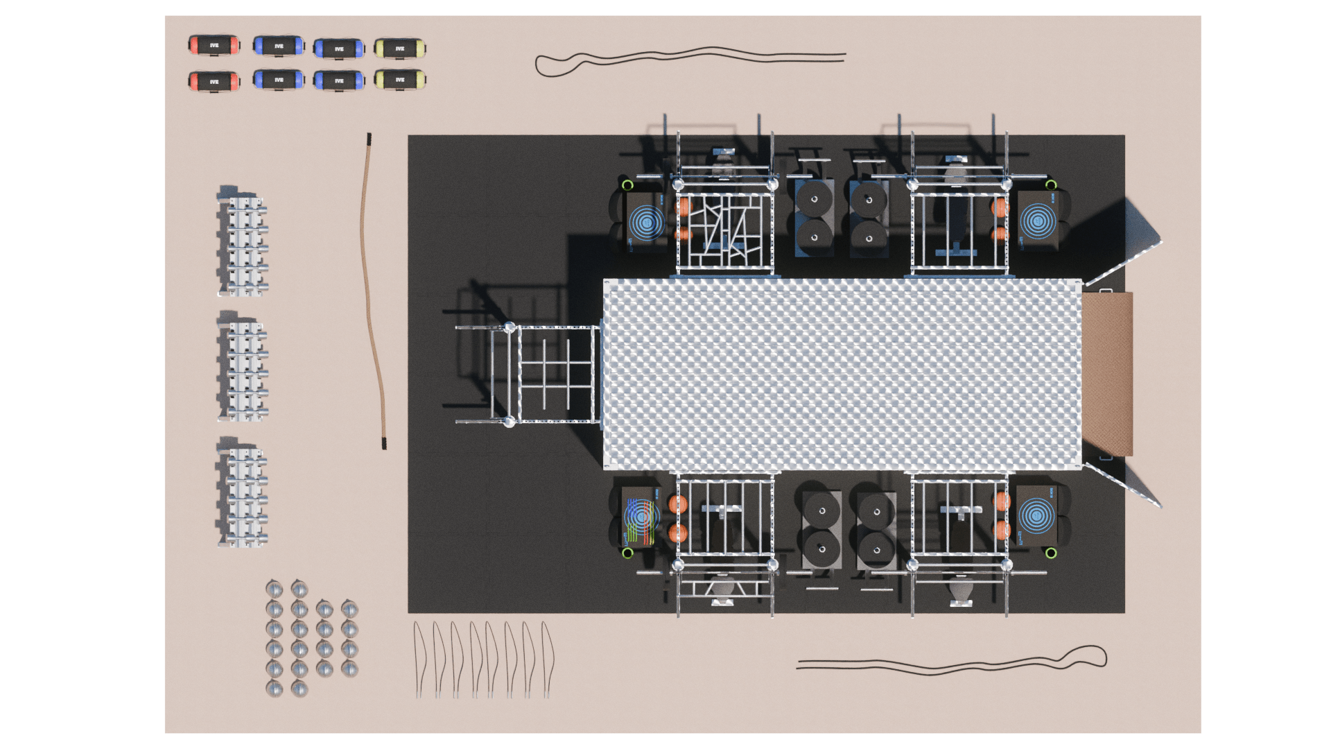 modèle q css 020 5cc s container d'entraînement 20' inox – salle crossfit mobile 5 postes compétition